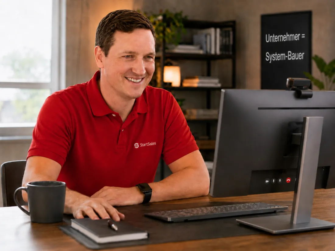 Chris Eberl, Coach für Sales System Engineering, im 1:1 Gespräch im Büro.
